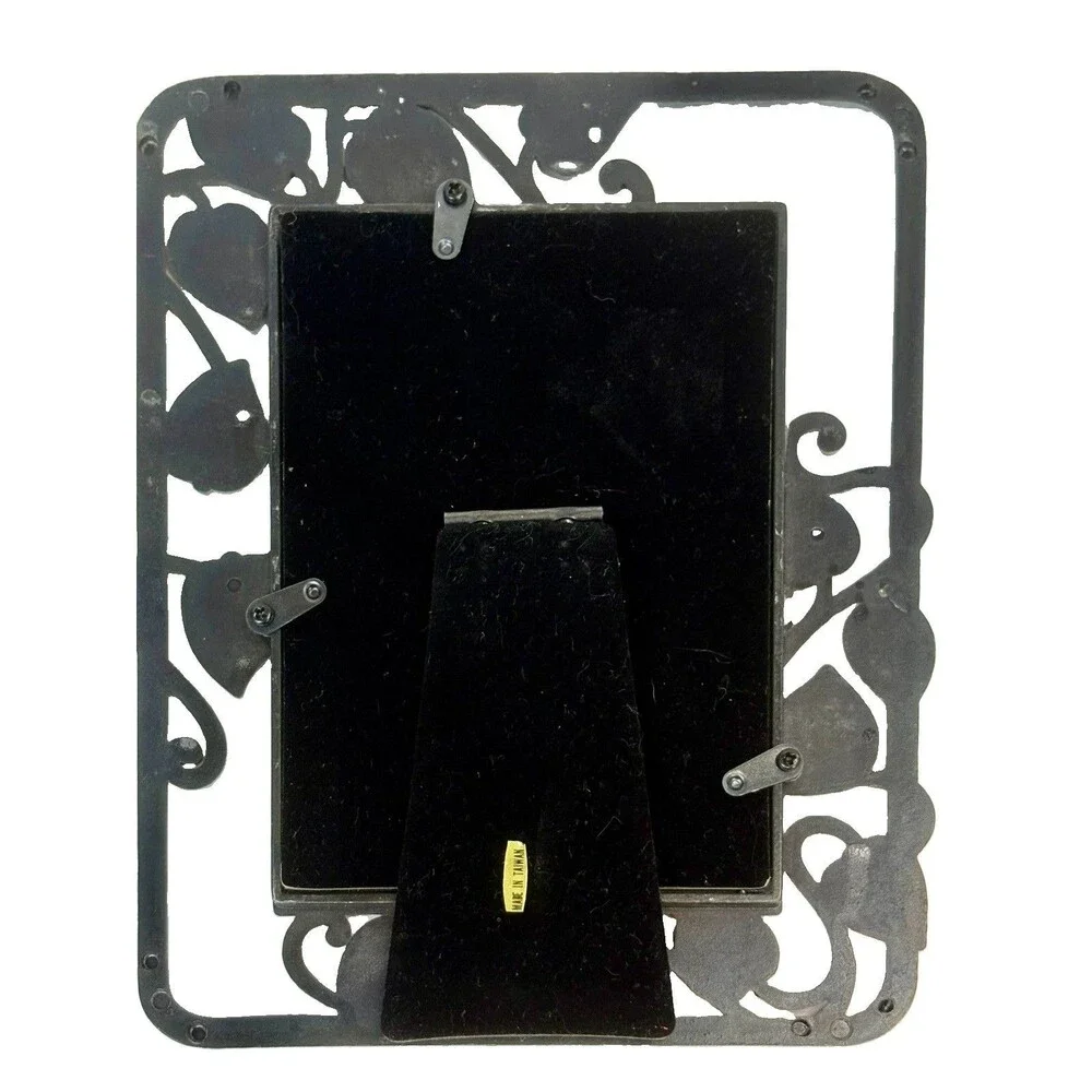 Metal Ivy Vine Photo Frame 3.5x5 Decorative Scroll Leaf Picture Frame Easel Back